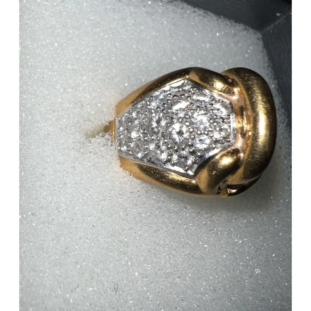 Vintage Cartier Dome Ring Sparkling Diamond Accent 18k Gold Cocktail Statement - Picture 3 of 13
